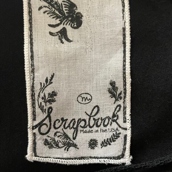 Scrapbook Black Sheer Lace Overlay Dress Crisscross Neckline Sz MED Whimsygoth - Picture 10 of 11